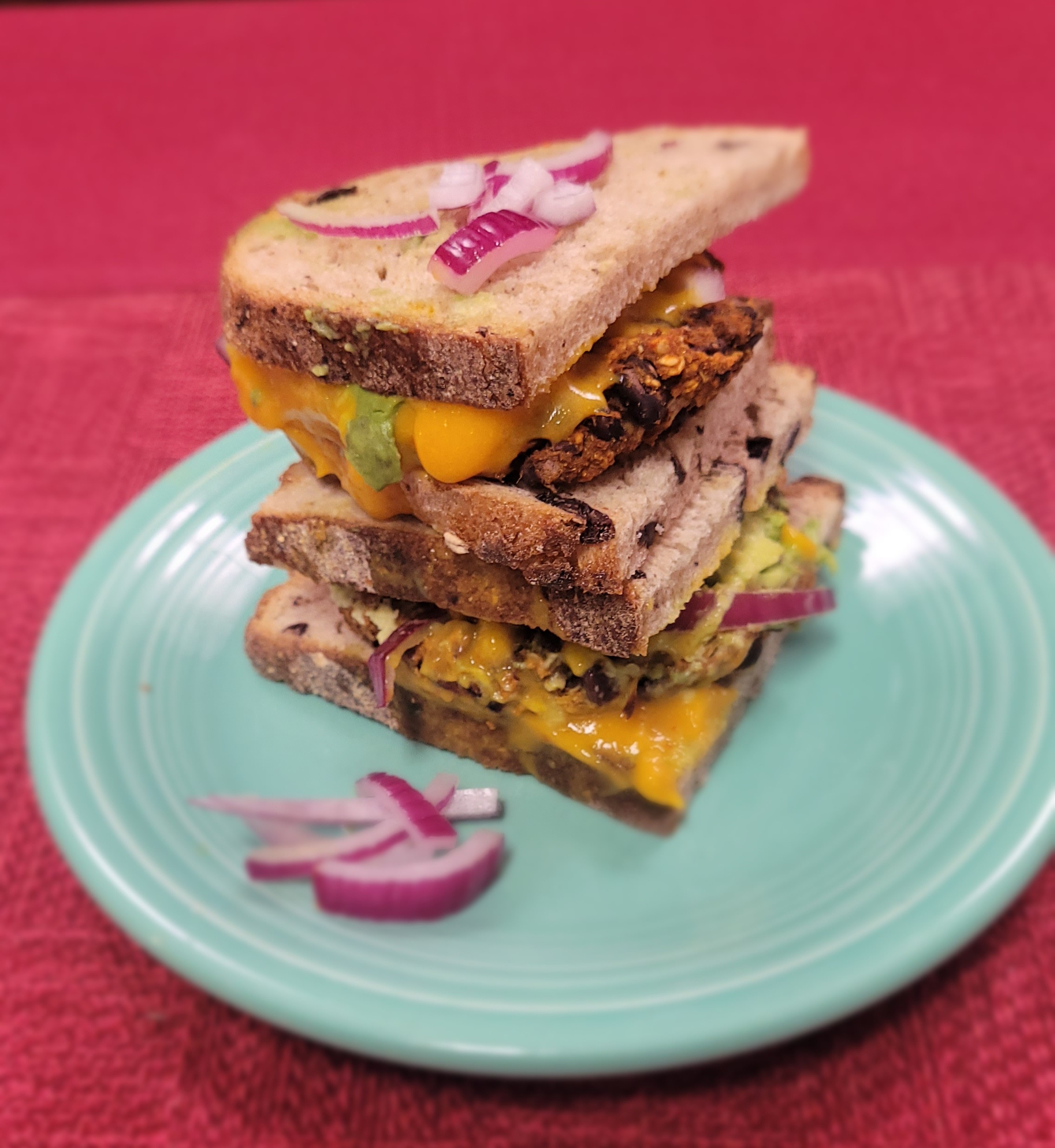 Curry Black Bean Swett Potato Burger Sandwich